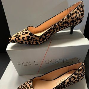 Sole Society 'Desi' Leopard Print Kitten Heel Pump